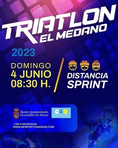 El Triatlón El Médano 2023 llega a Santa Cruz de Tenerife en su 25º Aniversario organizado por Tejito Eventos.