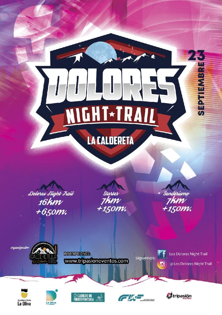 El sábado 23 de septiembre de 2023, la localidad de La Oliva se prepara para acoger la emocionante VIII Dolores Night Trail.El sábado 23 de septiembre de 2023, la localidad de La Oliva se prepara para acoger la emocionante VIII Dolores Night Trail.