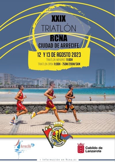 El XXIX Triatlón Rcna Ciudad de Arrecife 2023 está a punto de comenzar, y recibirá a los atletas y entusiastas del triatlón.