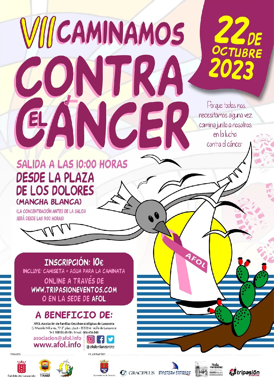 El próximo 22 de octubre, Tinajo se vestirá de solidaridad y esperanza para acoger la 7ª Edición de "Caminamos Contra el Cáncer".