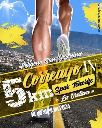 El próximo domingo 14 de abril de 2024, la cuarta edición de la "Carrera Solidaria 5K Correayo Spar Tenerife" tomará las calles de La Orotava