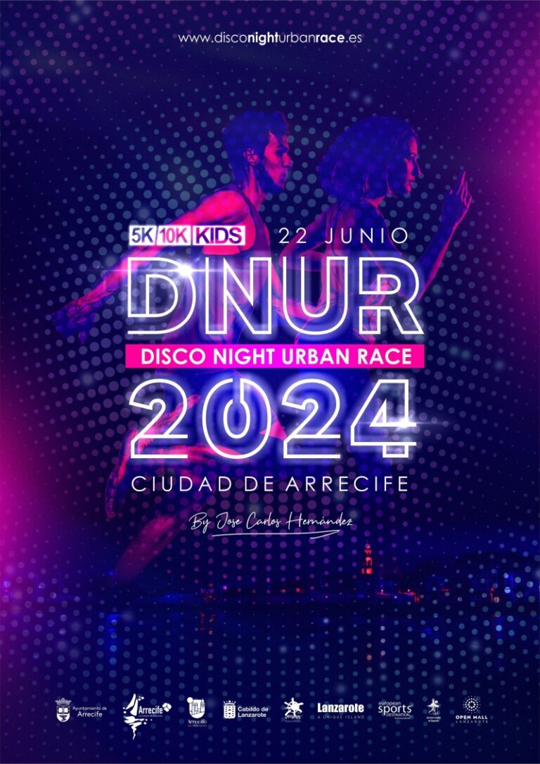 La Disco Night Urban Race 2024 en su décima edición se celebrará el 22 de junio en Lanzarote. Vuelve para llenar Arrecife de luces y música.