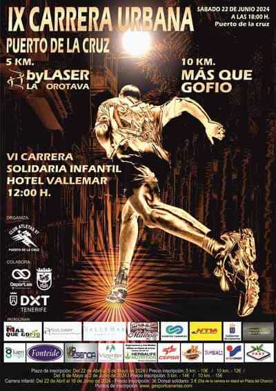 El próximo sábado 22 de junio de 20024 tendrá lugar en Tenerife la mítica IX Carrera Urbana Puerto de la Cruz.