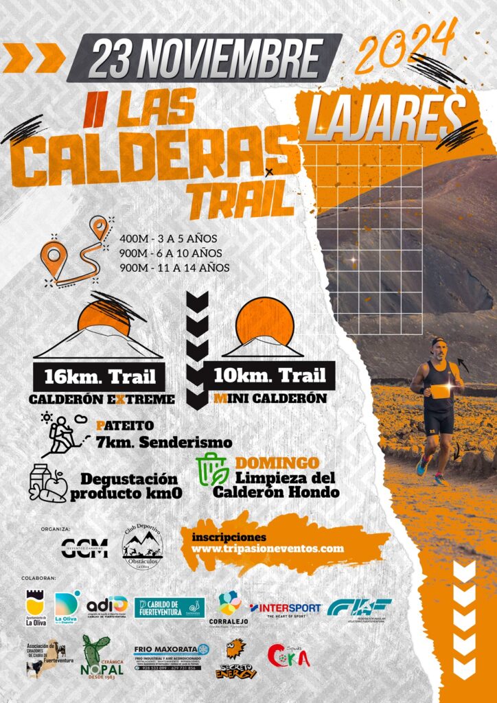 El sábado 23 de noviembre de 2024, La Oliva, en la provincia de Las Palmas, acogerá la segunda edición del Trail Las Calderas