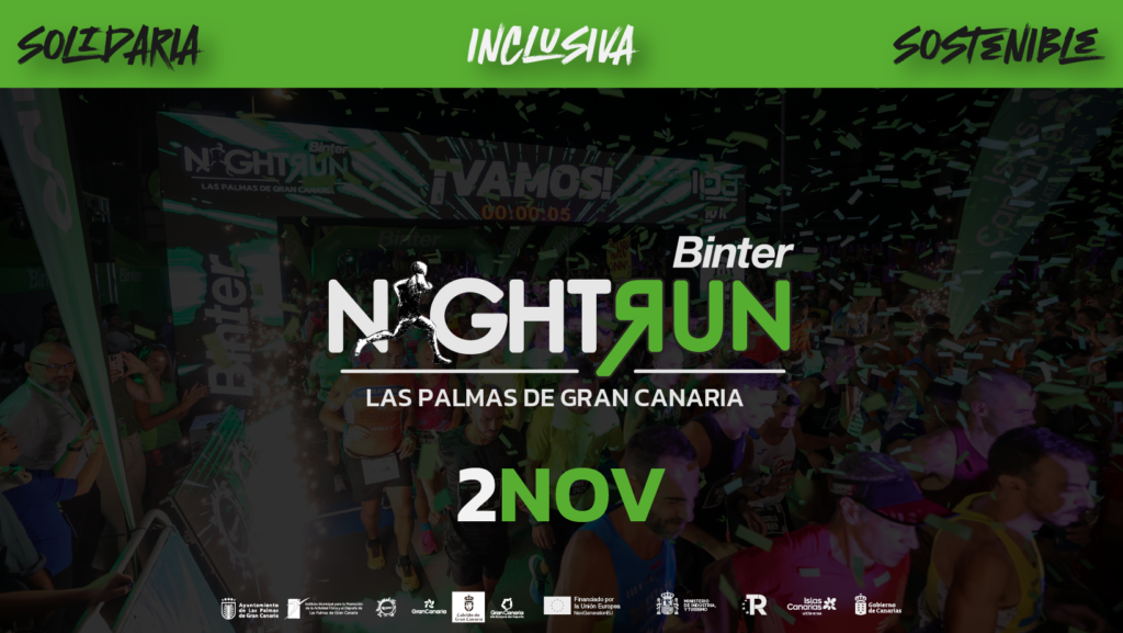 La Binter NightRun Las Palmas regresa este 2 de noviembre, consolidándose como una de las carreras nocturnas más importantes de Canarias.