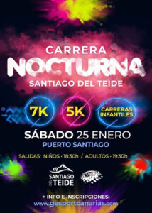 El próximo 25 de enero, Santiago del Teide, se llenará de deporte con la celebración de la XII Carrera Urbana Nocturna Santiago del Teide.