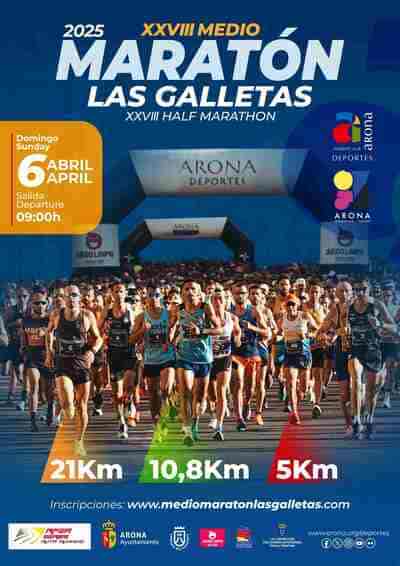 El próximo 6 de abril, la localidad de Las Galletas, en el municipio de Arona, acogerá la XXVIII edición del Medio Maratón Las Galletas