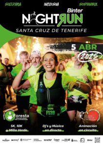 El próximo sábado 5 de abril las calles de Santa Cruz se vestirán de luces con la celebración de la Binter NightRun Santa Cruz de Tenerife.