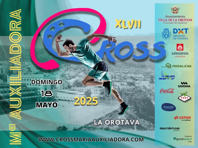 El 18 de mayo, La Orotava se volverá a llenar de color, alegría y espíritu deportivo con la celebración del XLVII Cross María Auxiliadora