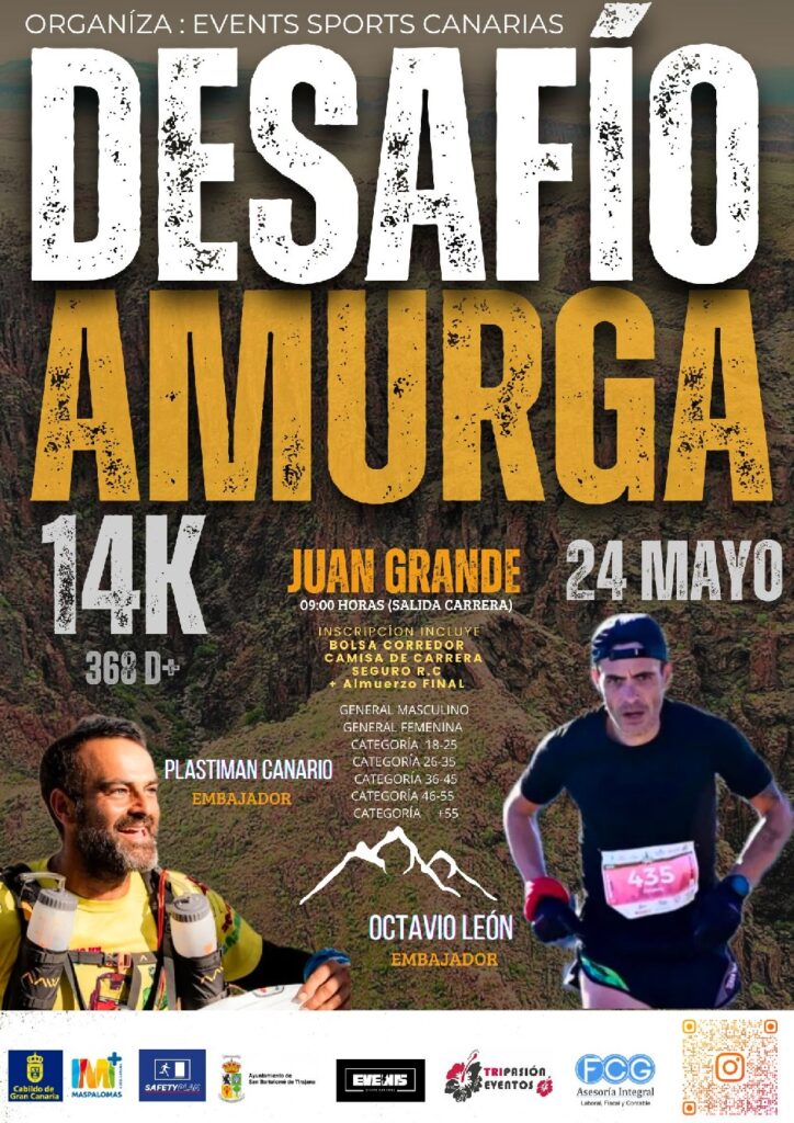 San Bartolomé de Tirajana será escenario de una de las pruebas de trail más atractivas del calendario canario: el Desafío Amurga