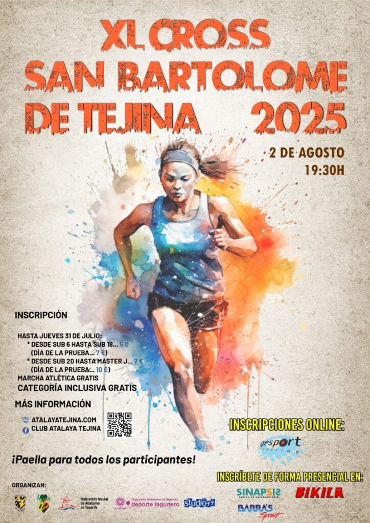 El sábado 2 de agosto Tejina volverá a llenarse de energía, velocidad y espíritu competitivo con la celebración del XL Cross San Bartolomé