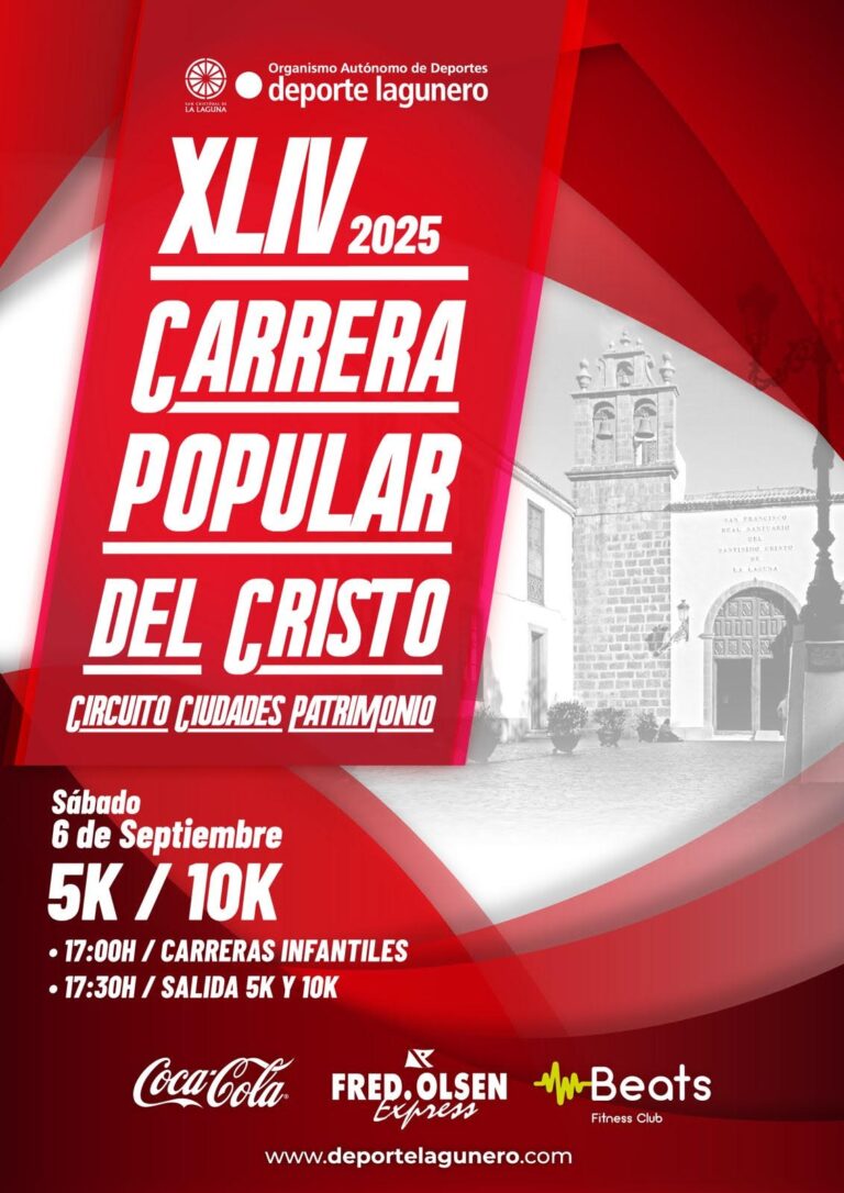 La Laguna volverá a llenarse de energía, alegría y espíritu deportivo con la celebración de la XLIV Carrera Popular del Cristo