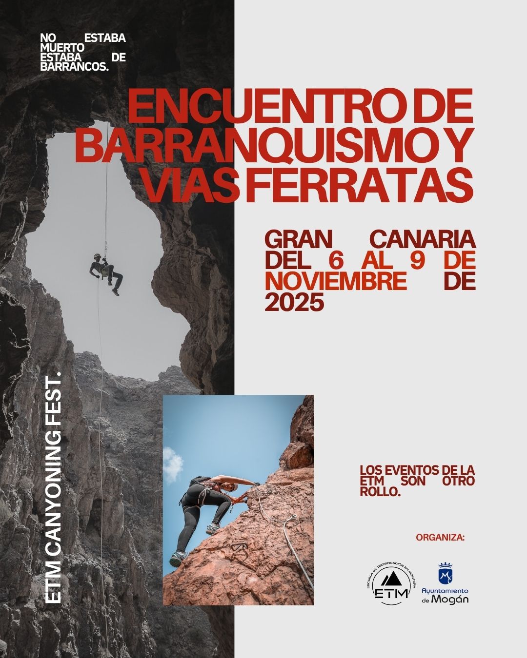 Gran Canaria será el escenario del ETM Canyoning Fest, un evento sin precedentes en el mundo del barranquismo y las vías ferratas