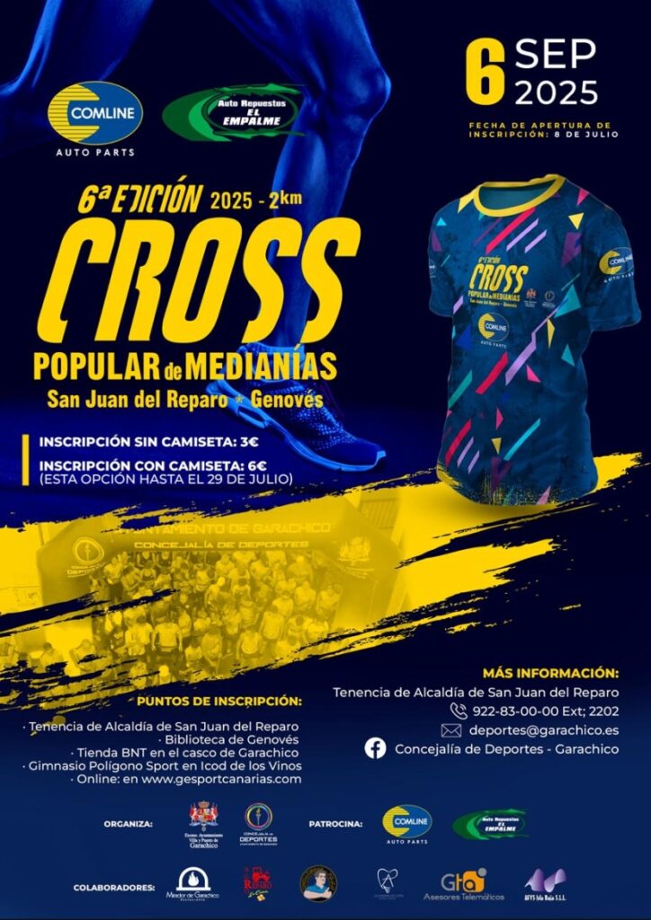 La 6ª Edición del Cross Popular de Medianías ya tiene fecha y hora: el sábado, 6 de septiembre de 2025, en Garachico.
