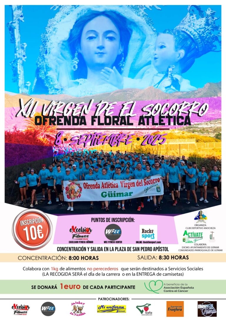 Güímar acogerá una de las actividades más especiales del calendario del municipio: la XII Ofrenda Floral Atlética Virgen del Socorro