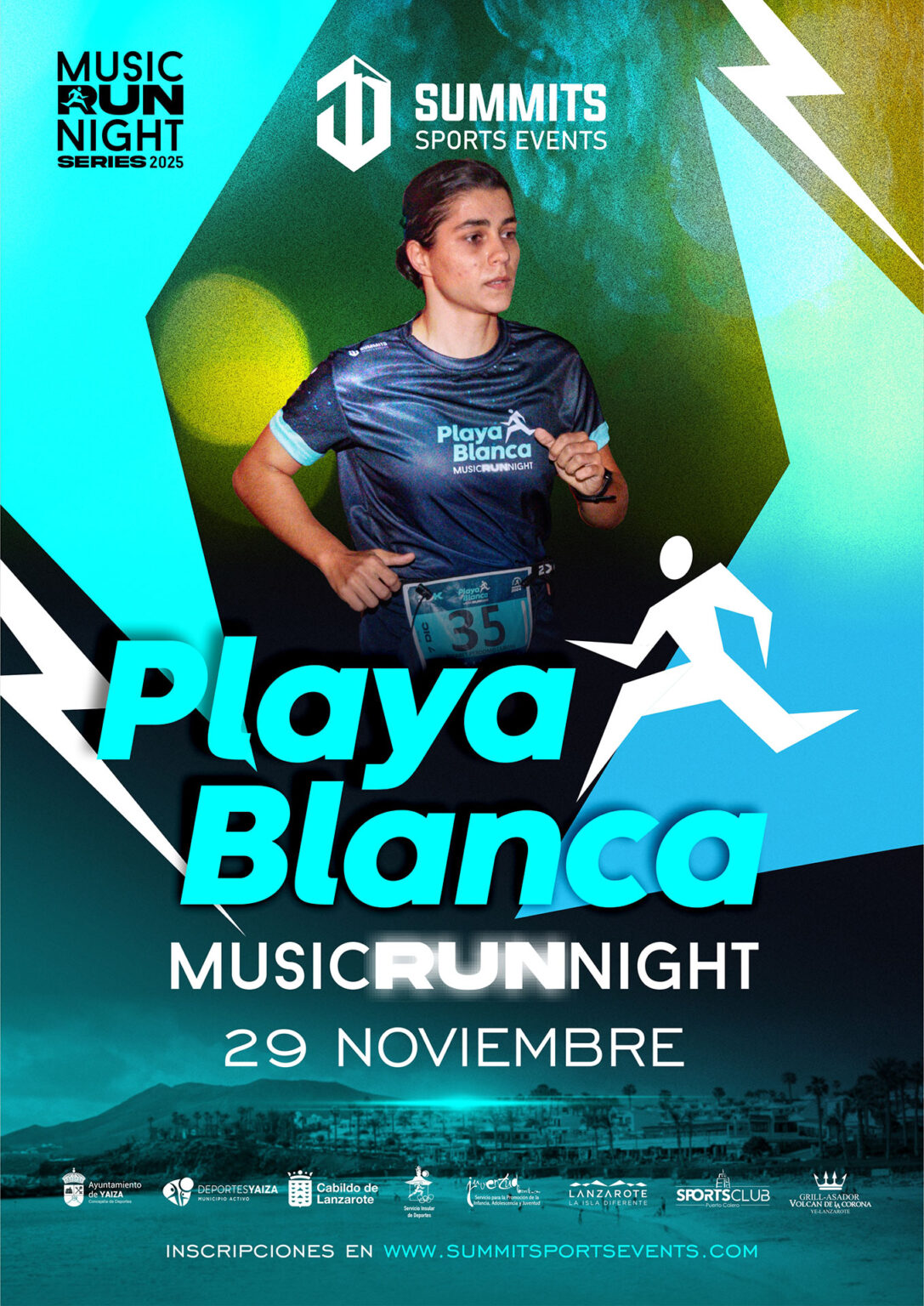 Yaiza (Lanzarote), será el escenario de una de las carreras nocturnas más especiales del año: la Playa Blanca Music Run Night 2025