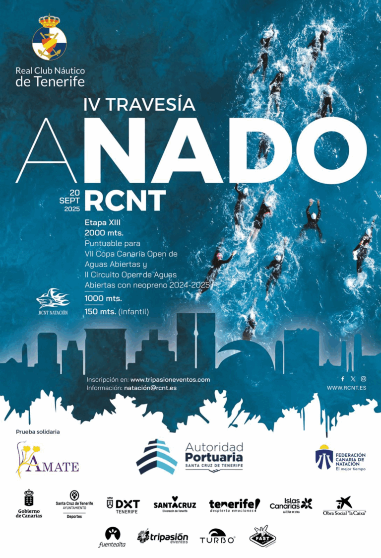 Santa Cruz de Tenerife volverá a vibrar con una de las pruebas más esperadas del calendario regional de natación: la IV Travesía a Nado RCNT