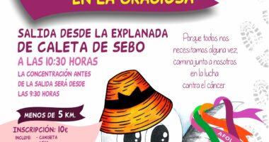 Ya está aquí. La novena edición de Caminamos con el Cáncer se celebrará el domingo 19 de octubre a las 10:30 de la mañana