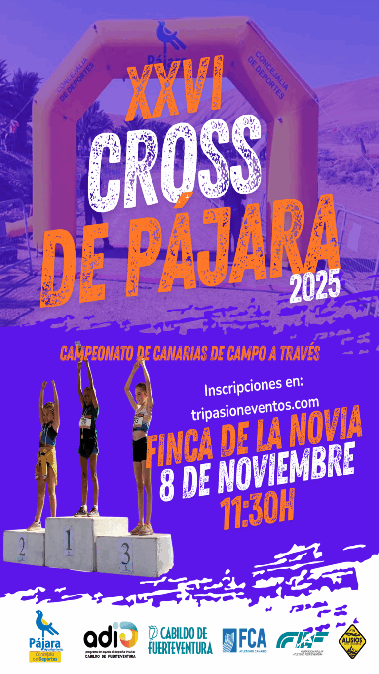 El próximo 8 de noviembre, a partir de las 11:30 h, el municipio majorero de Pájara acoge el XXVI Cross de Pájara.