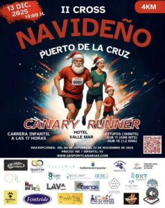 El próximo sábado 13 de diciembre de 2025, vuelve el Cross Navideño Puerto de la Cruz en su segunda edición