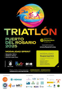 El VIII Triatlón Puerto del Rosario ya está aquí. Será el próximo sábado 6 de diciembre de 2025, con salida en la icónica Playa Chica.