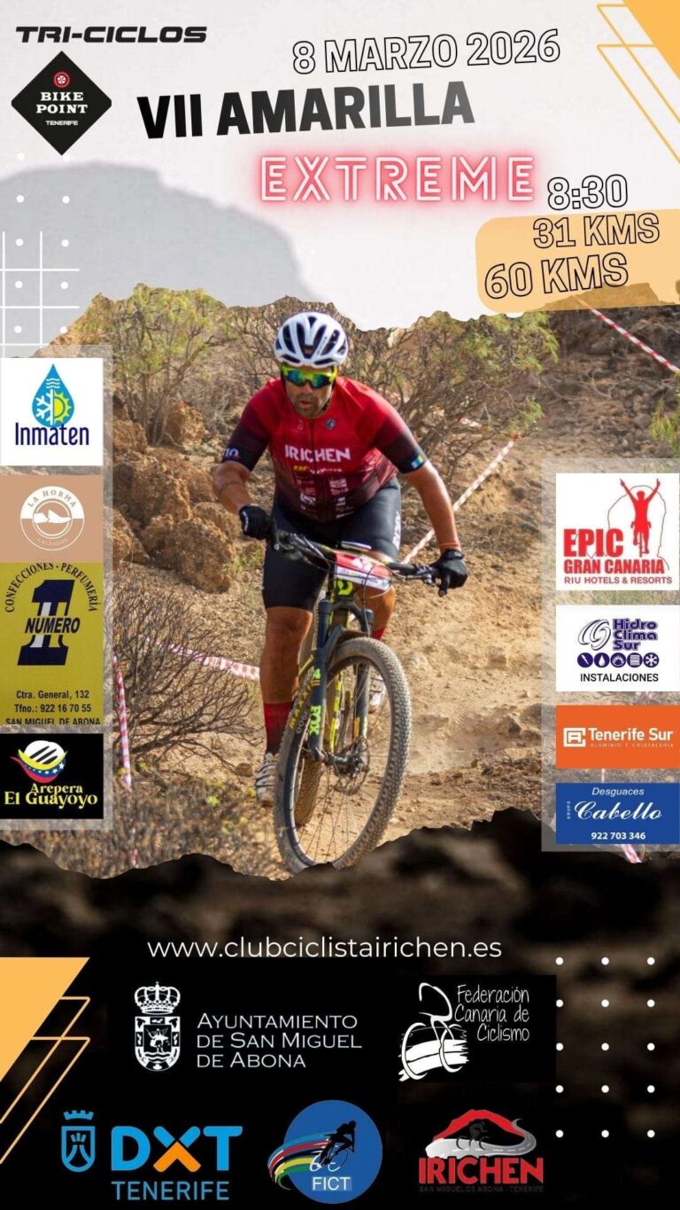 Regresa la Amarilla Extreme MTB Irichen, una carrera de una sola etapa que recorre la impresionante costa de San Miguel de Abona