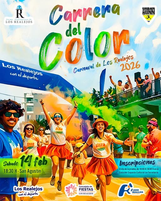 Carrera del Color de Los Realejos 2026, corre, ríe… y termina hecho un arcoíris