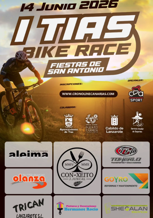 El próximo 14 de junio se celebrará la I Tías Bike Race, una BTT que nace con la idea de hacerse un hueco en el calendario de Lanzarote