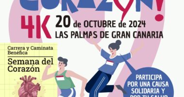 El próximo 20 de octubre de 2024, Las Palmas de Gran Canaria acogerá la Caminata y Carrera ¡Anda Corazón!.